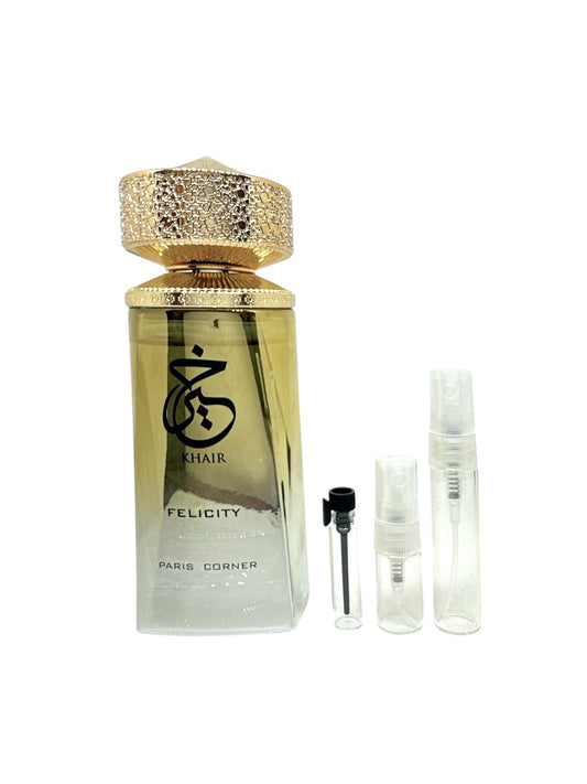 Khair Felicity Perfume Sample 1ml 2ml 5ml Decant Paris Corner Eau De Parfum ME Scents Arabian  Middle Eastern Perfume House