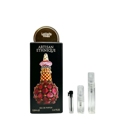 Artisan Ethnique Perfume Decant Sample Lattafa 1ml 2ml 5ml Eau De Parfum ME Scents Arabian Middle Eastern Perfume House