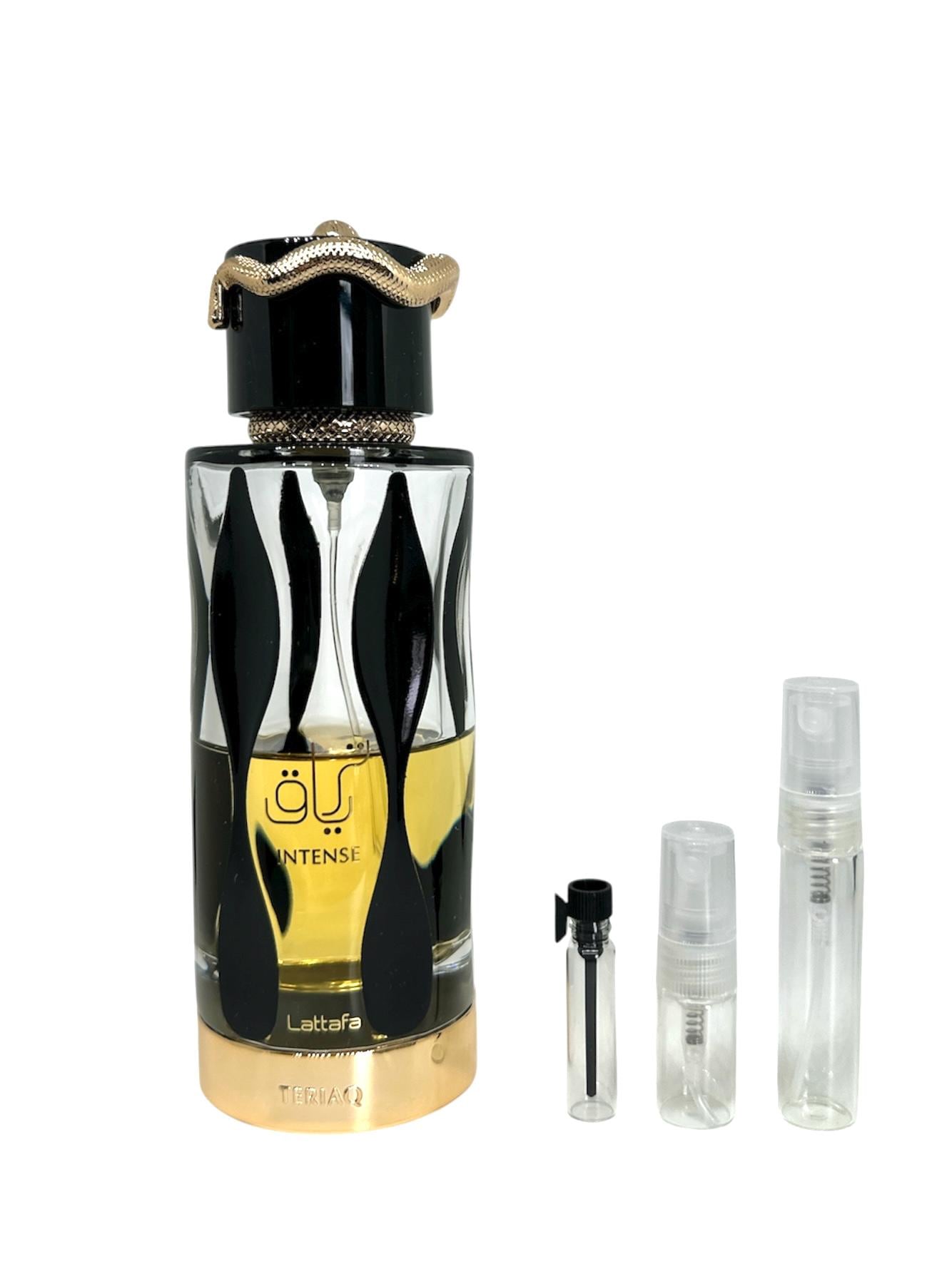 Lattafa Teriaq Intense Perfume Sample 1ml 2ml 5ml Decant Eau De Parfum ME Scents Arabian Middle Eastern Perfume House