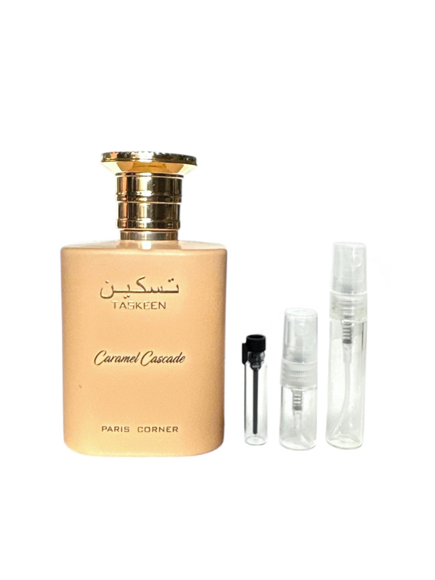Taskeen Caramel Cascade Perfume Sample: Arabian Eau De Parfum