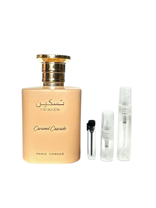Taskeen Caramel Cascade Perfume Sample: Arabian Eau De Parfum