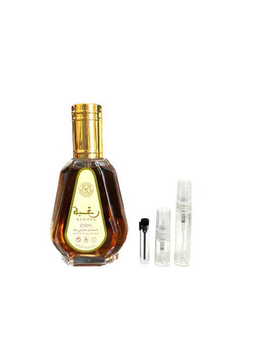 Raghba Perfume Sample: Sweet Smoky Oud Decant