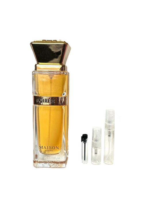 Soirée Decant Perfume Sample Maison Asrar 1ML 2ML 5ML Arabian Middle Eastern
